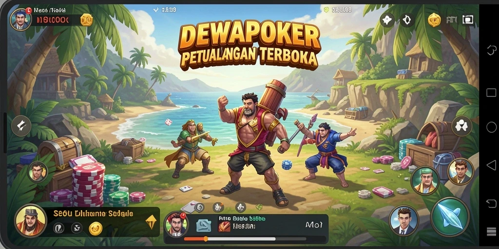 Screenshot gameplay DEWAPOKER menunjukkan dunia terbuka yang luas dan menarik.