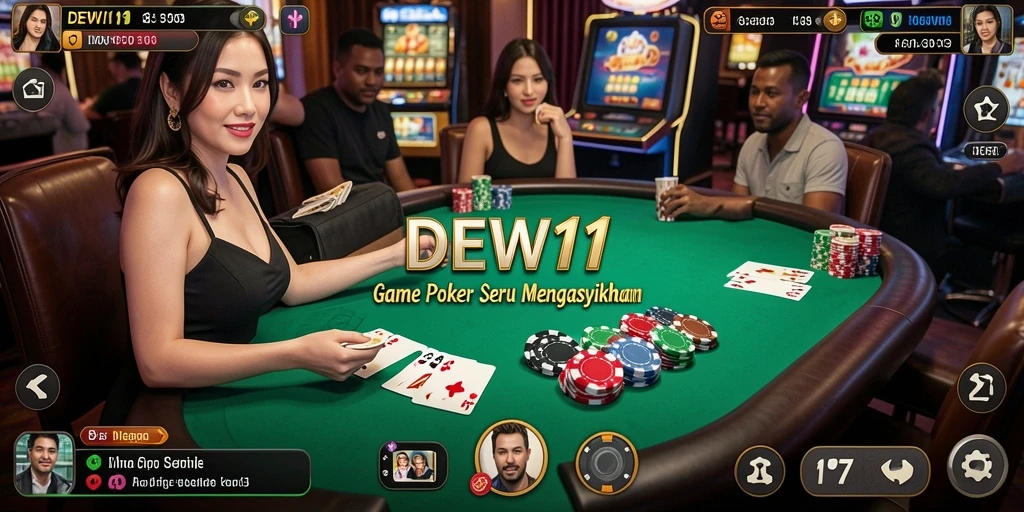 Tampilan gameplay Poker yang menegangkan dan mengasyikkan.
