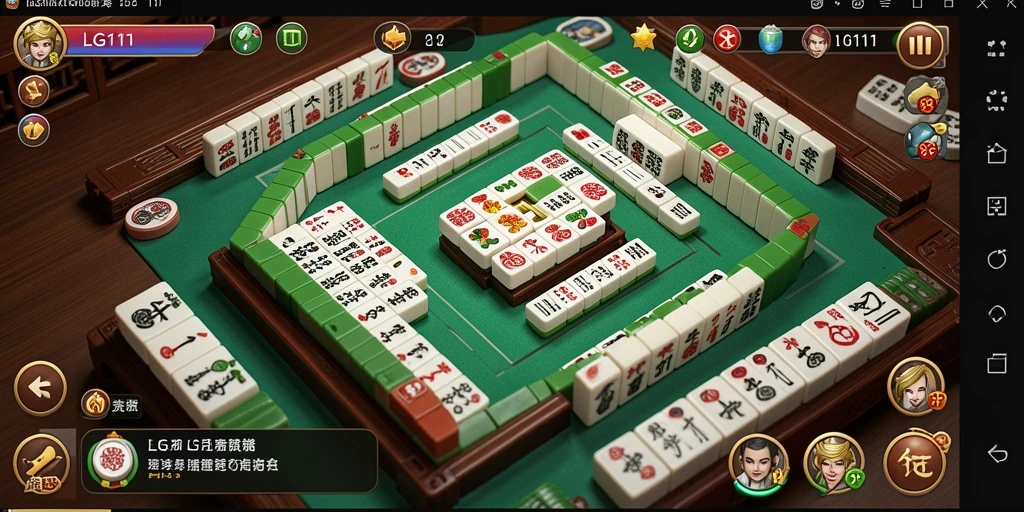 Screenshot gameplay LG111 menampilkan serunya permainan Mahjong.