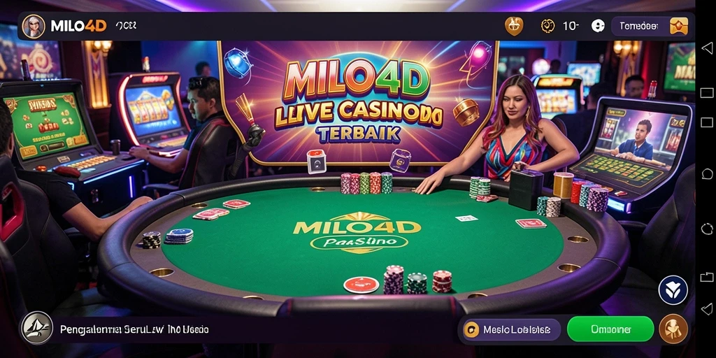 Tampilan gameplay Live Casino yang mendebarkan di aplikasi MILO4D.
