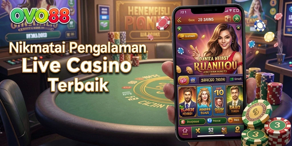 Tampilan gameplay Live Casino yang seru di OVO88.