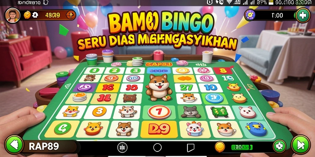 Tampilan gameplay seru di RAP89 yang menampilkan kartu Bingo.