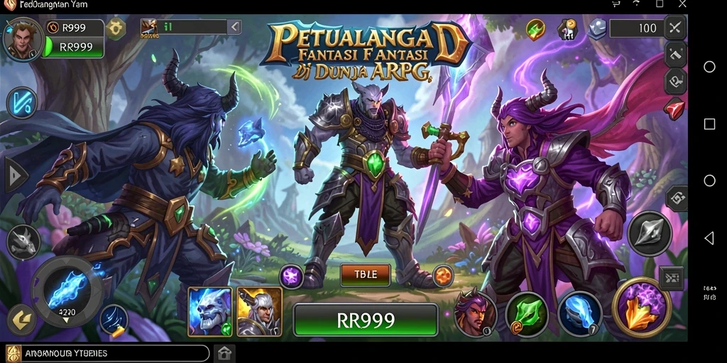 Tampilan gameplay seru dari RR999 di dunia ARPG yang dinamis.