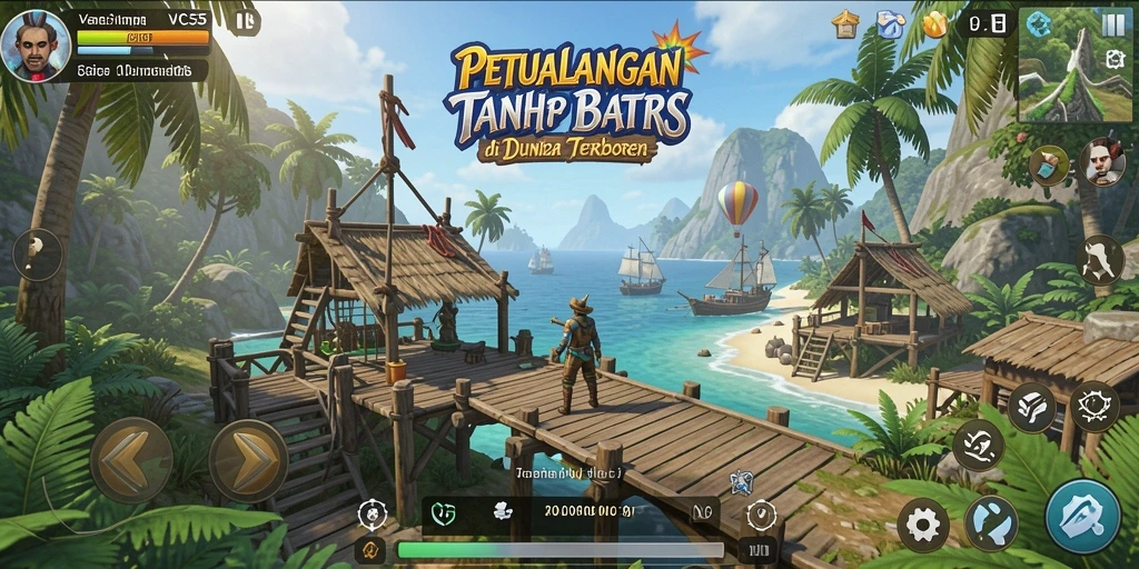 Screenshot VC55 menampilkan petualangan seru di dunia terbuka.