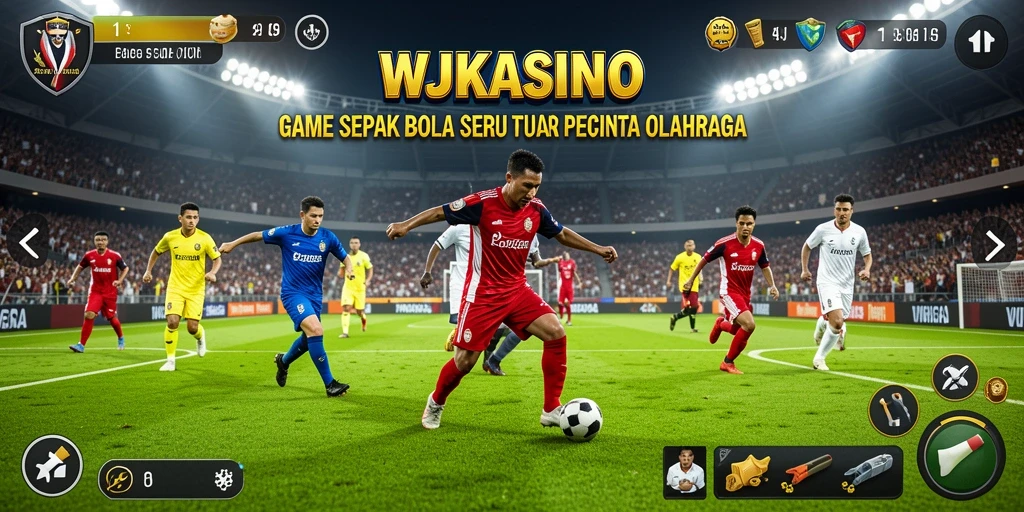 Tampilan gameplay seru dari WJKASINO dengan aksi sepak bola yang mendebarkan.
